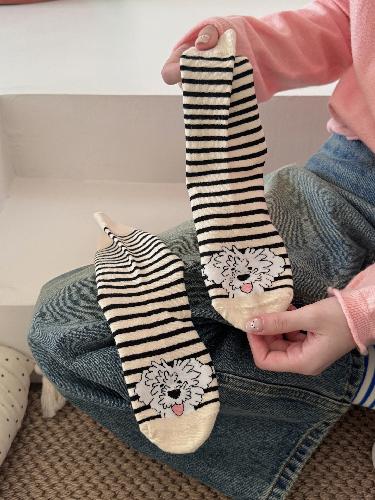 Korean Socks Female Cartoon Puppy Tube Socks Fashion All-match Dachshund Socks New Style