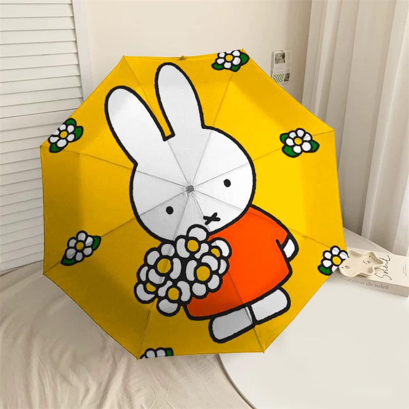 

1PC rabbit flowers Umbrella-8-Rib Reinforced Portable Folding Travel Suitable for All Seasons Outdoor Daily Use-J349