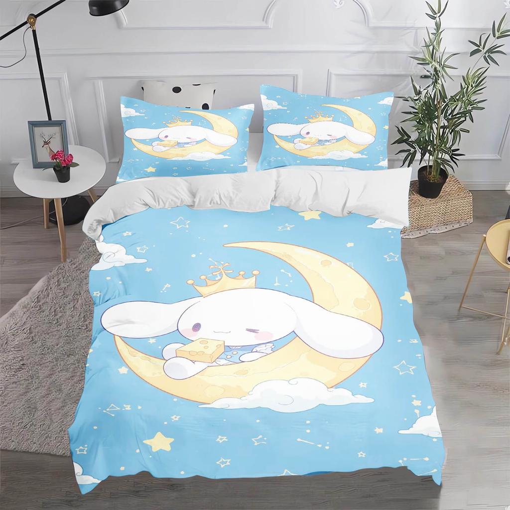 Cinnamoroll MINISO Sanrio Bedroom Children'S Bedding Set Duvet Cover Comforte Queen With Pillowcase Christmas Gifts Home