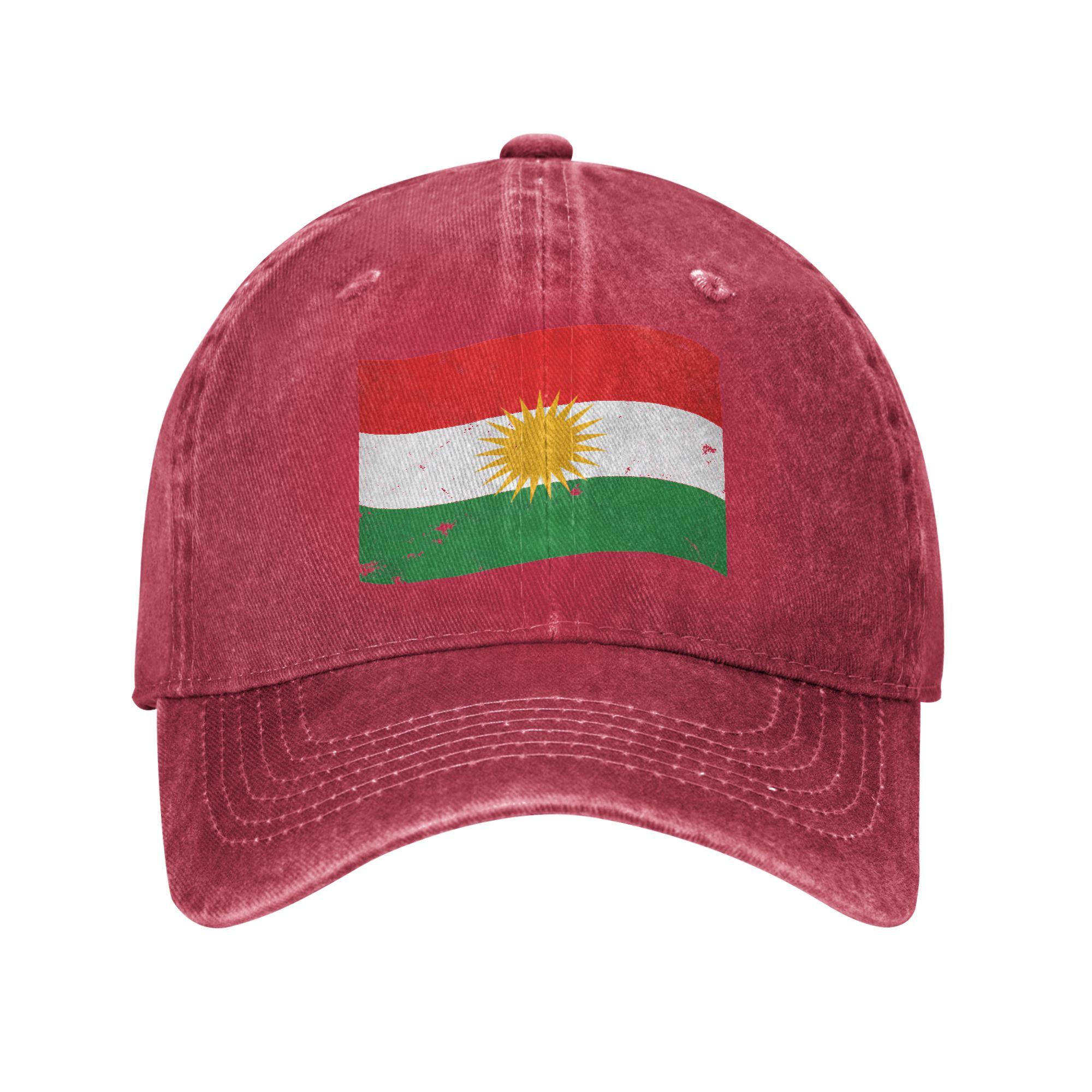 

Kurdistan Flag Washed Baseball Cap y2k Cool Sun Hip Hop Hats Summer Men Adult Running Hippie Baseball Caps One Size