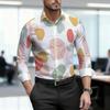 Camicia da uomo 2026, nuova, a pois bianchi e neri, a maniche lunghe, da lavoro, vestibilità slim, alla moda, casual, tessuto di alta qualità