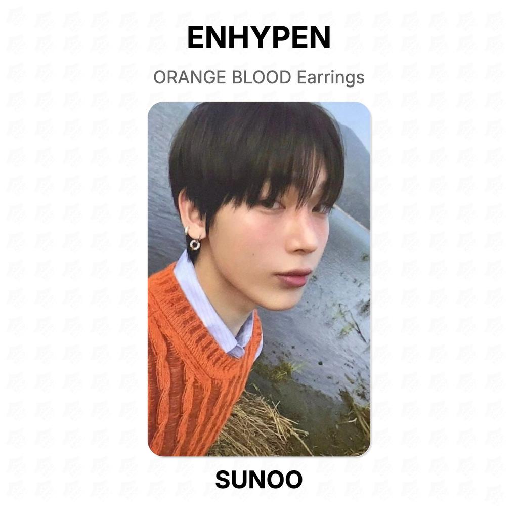 ENHYPEN Pendientes ORANGE BLOOD Fotocarte Oficial