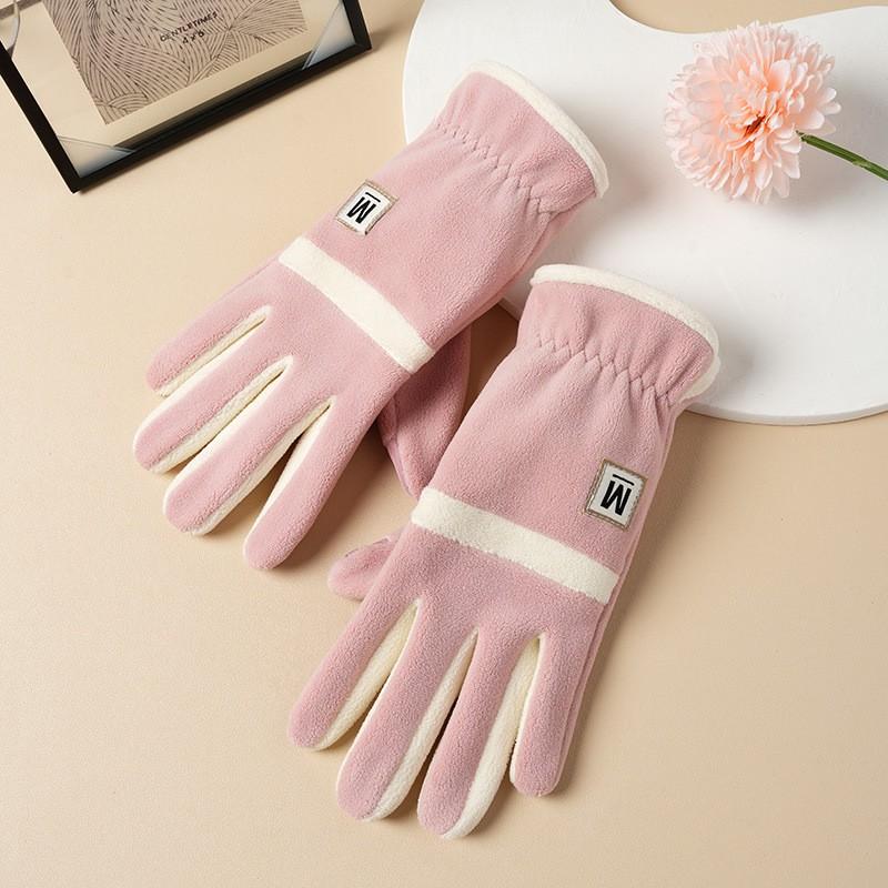 Warm Fleece Lined Full Finger Touchscreen Gloves Women Cycling Hiking Outdoor Winter Sports