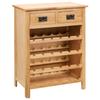 VidaXL Bottle Rack 72 X 32 X 90 Cm Solid Oak Wood