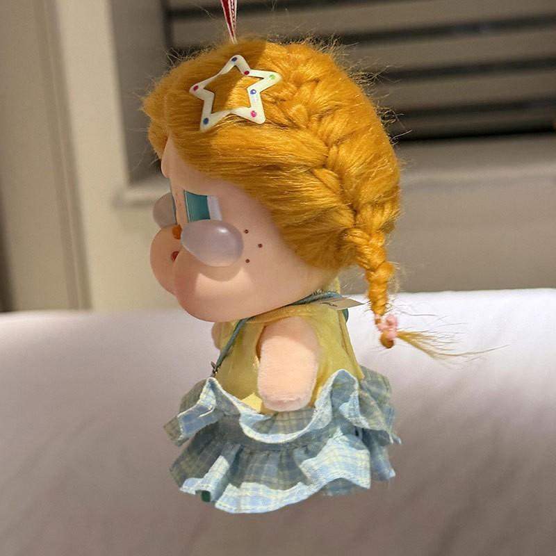 15cm Crybaby Doll Outfit Set Blue Skirt With Hair Clip Charm Accessory Collectible Dolls