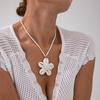Beach Ocean Resort Wind Shell Flower Pendant Necklace Bohemian Rice Beads Beaded Necklace Women