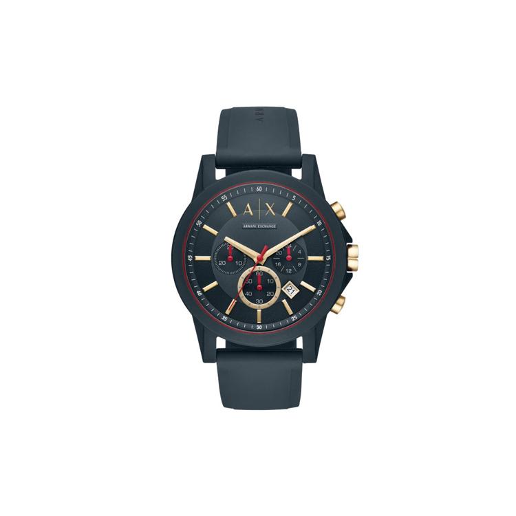 

ARMANI EXCHANGE Wrist Watch Quartz Movement Silicone Strap Blue Dial Men s Watches AX1335 AX1335 Dark Blue