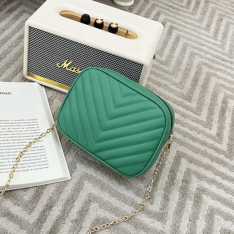 Small bag chain shoulder crossbody camera bag striped change mobile phone women's bag