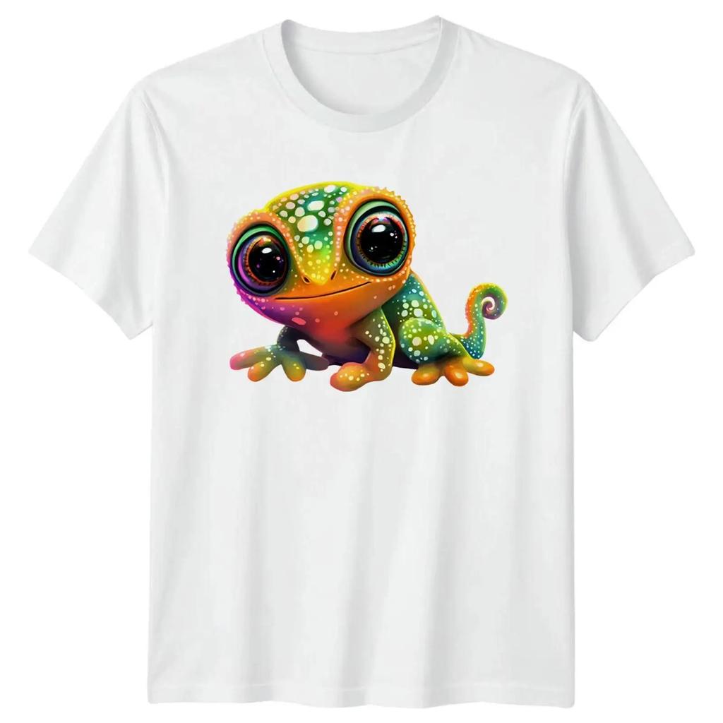 Buntes Chamleon Chamleons Tiere Herren T Shirt Daunisex Lebendiges Design Vintage Versatile Soft Graphic Casual
