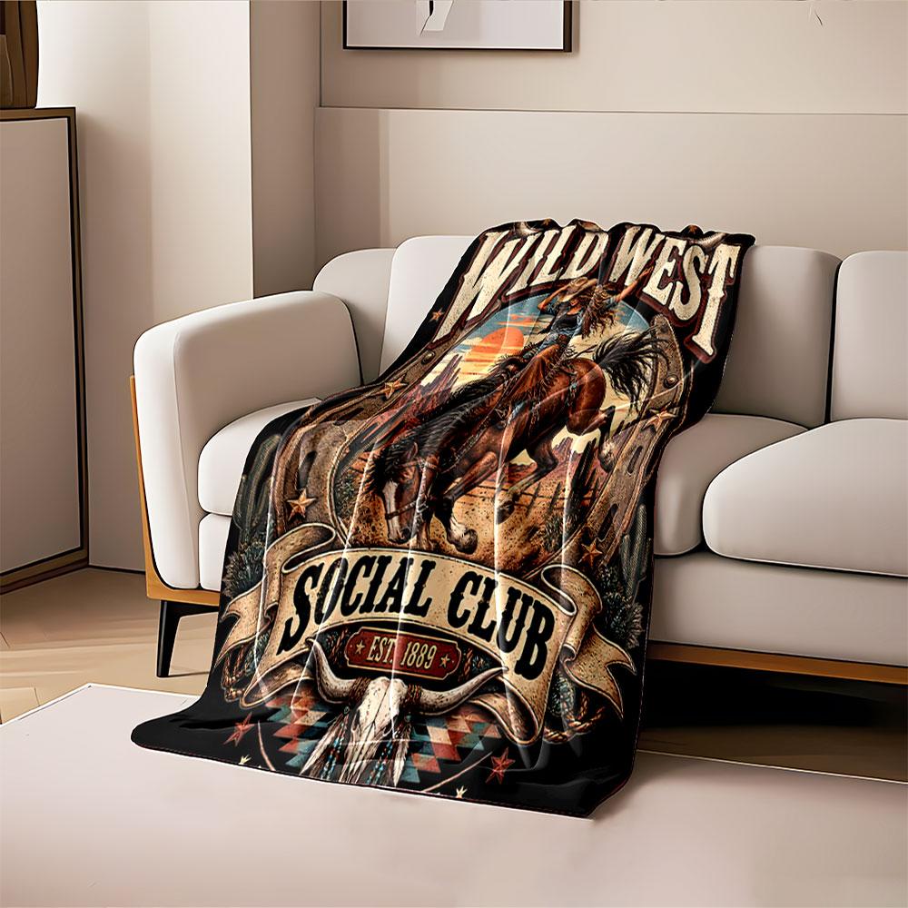 Wild West Rodeo Blanket for all seasons blanket lunch break throw gift