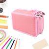 72 Count Slot Colored Pencil Carry Case Bag Large Capacity Oxford Multilayer Pencil Organizer Pink