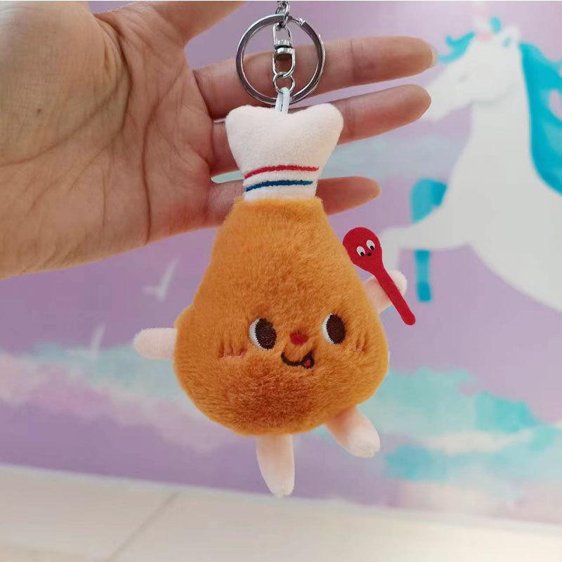 Short Adorable Plush Food Keychain With Pp Cotton Filling For Children Adults And