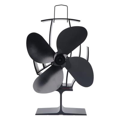 Heat Powered Stove Fan 4 Blades Heat Powered Strong Airflow 1500rpm Low Noise Wood Stove Fan for