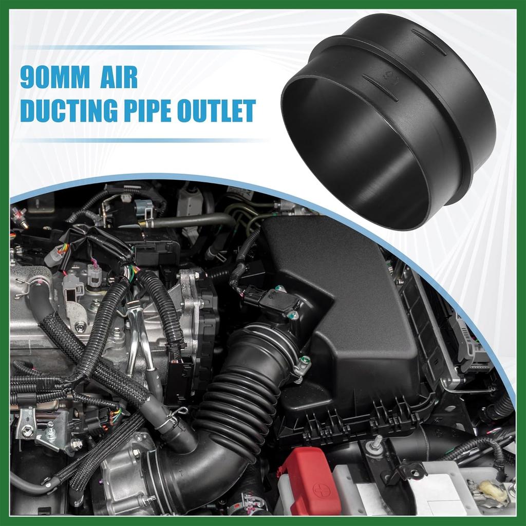 Motoforti Car Air Ducting Connector Straight Air Heater Duct Joiner Connector Pipe 3.54'' 90mm OD Black Long-lasting