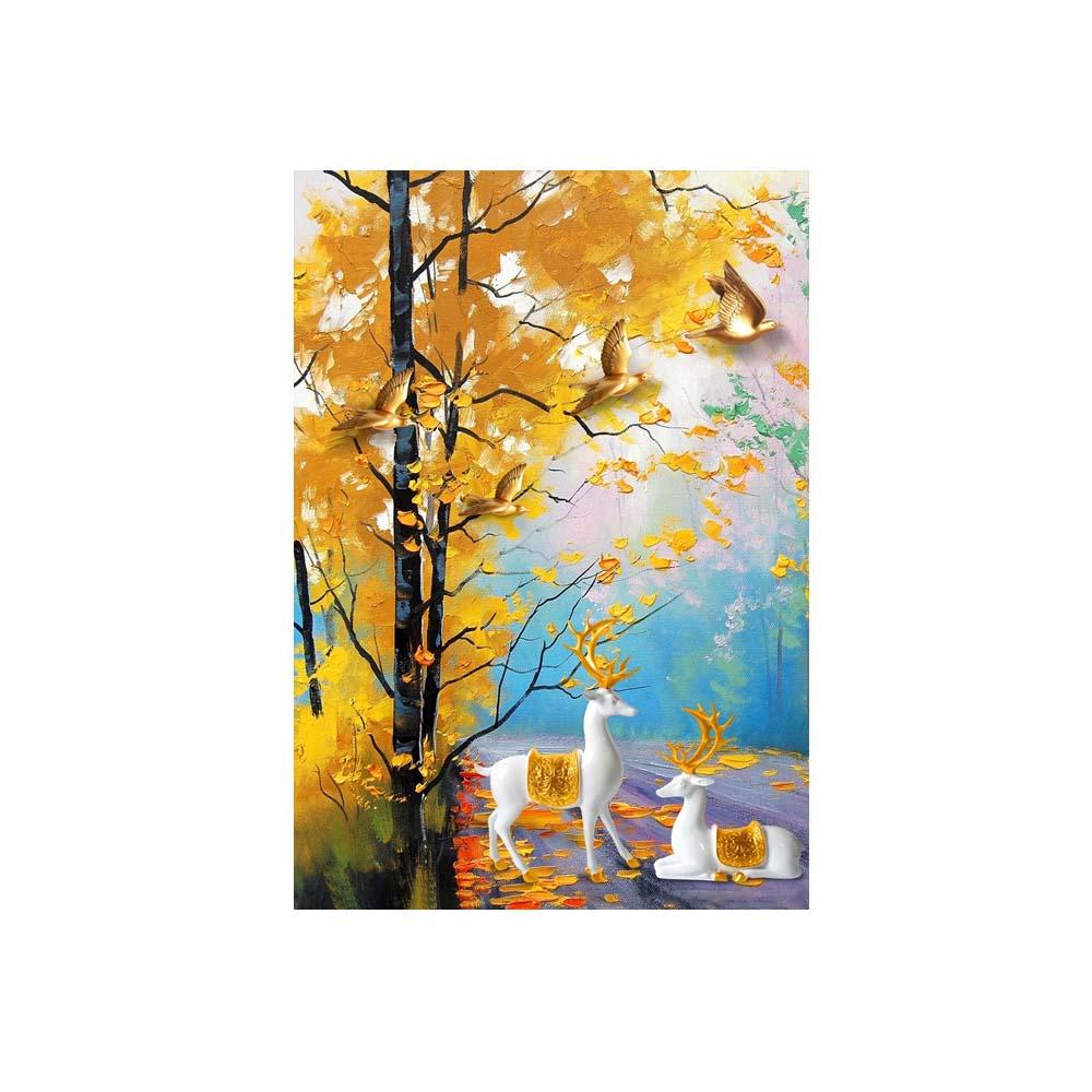 Autumn Forest Posters and Prints Canvas Painting Nature Landscape Modern Wall Art Pictures for Living Room Home Decor No Frame