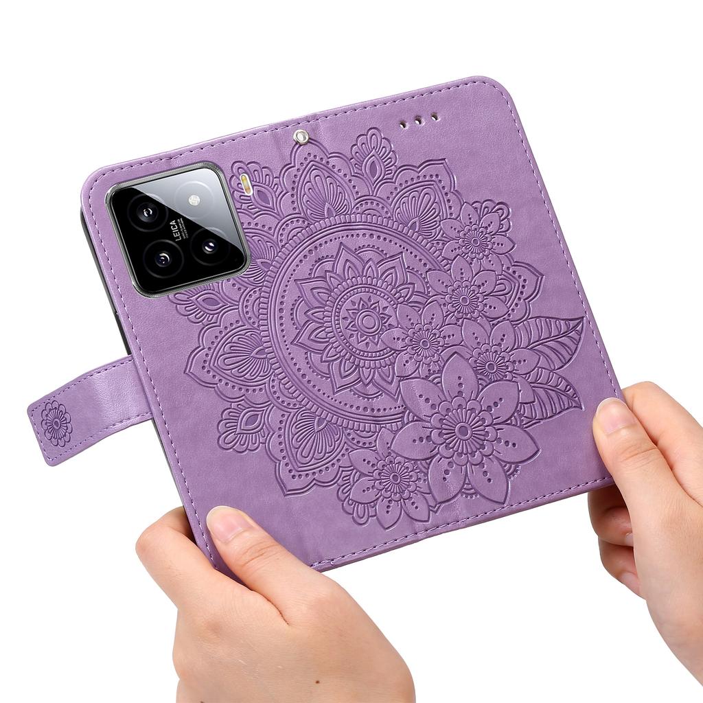 Für Xiaomi 15 Hülle Blumenmuster PU Leder Brieftasche Ständer Handyhülle