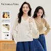 VICTORIA&VERA Women's Cashmere Blend V-Neck Knit Sweater V8701S04