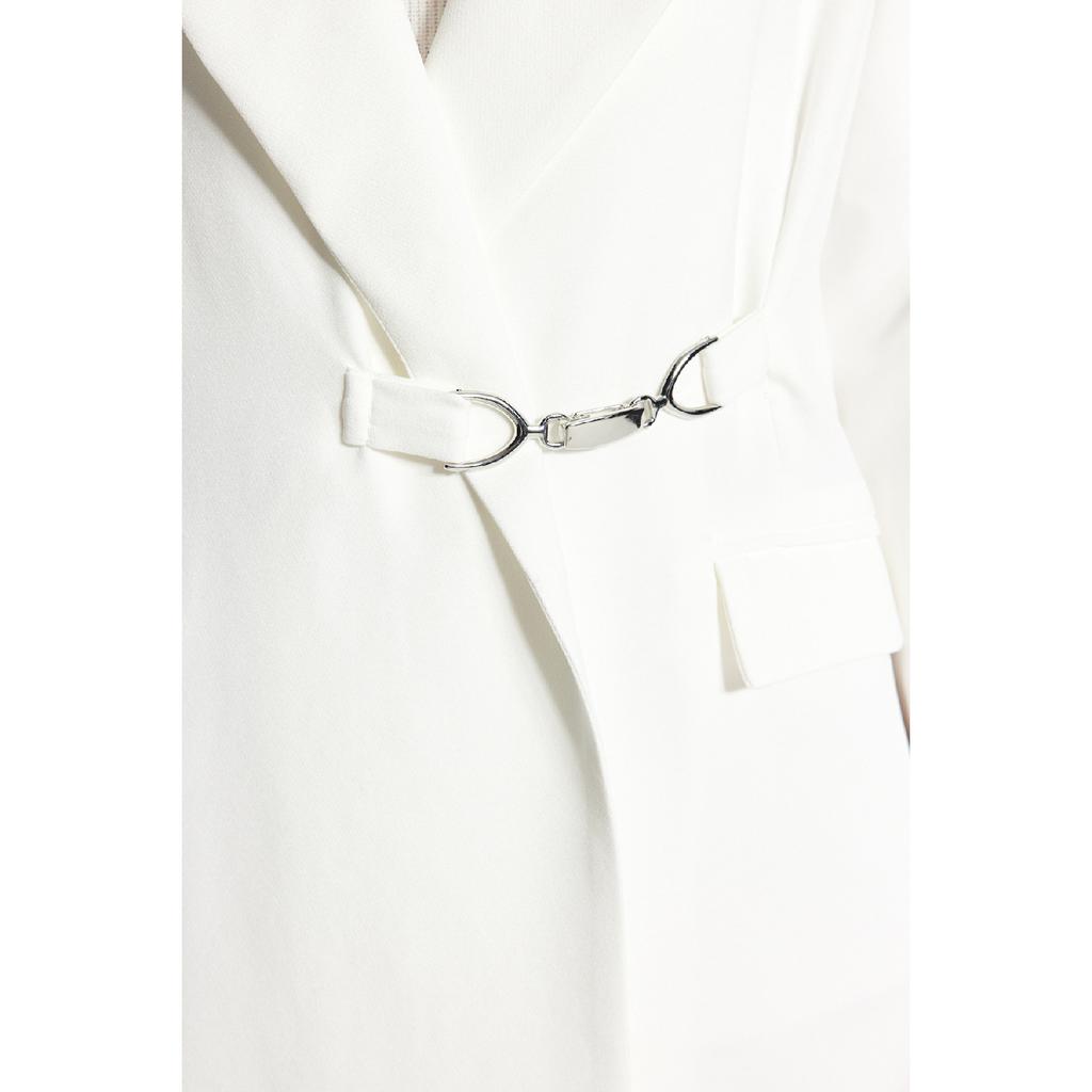 Jachetă țesătă cu detalii de cravată pentru accesorii Ecru Tctaw24ck00035