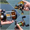 Round Baitcast Fishing Reel Sea Fishing 6+1BB 17-22LB Trolling Reel Drag Reel Saltwater Freshwater
