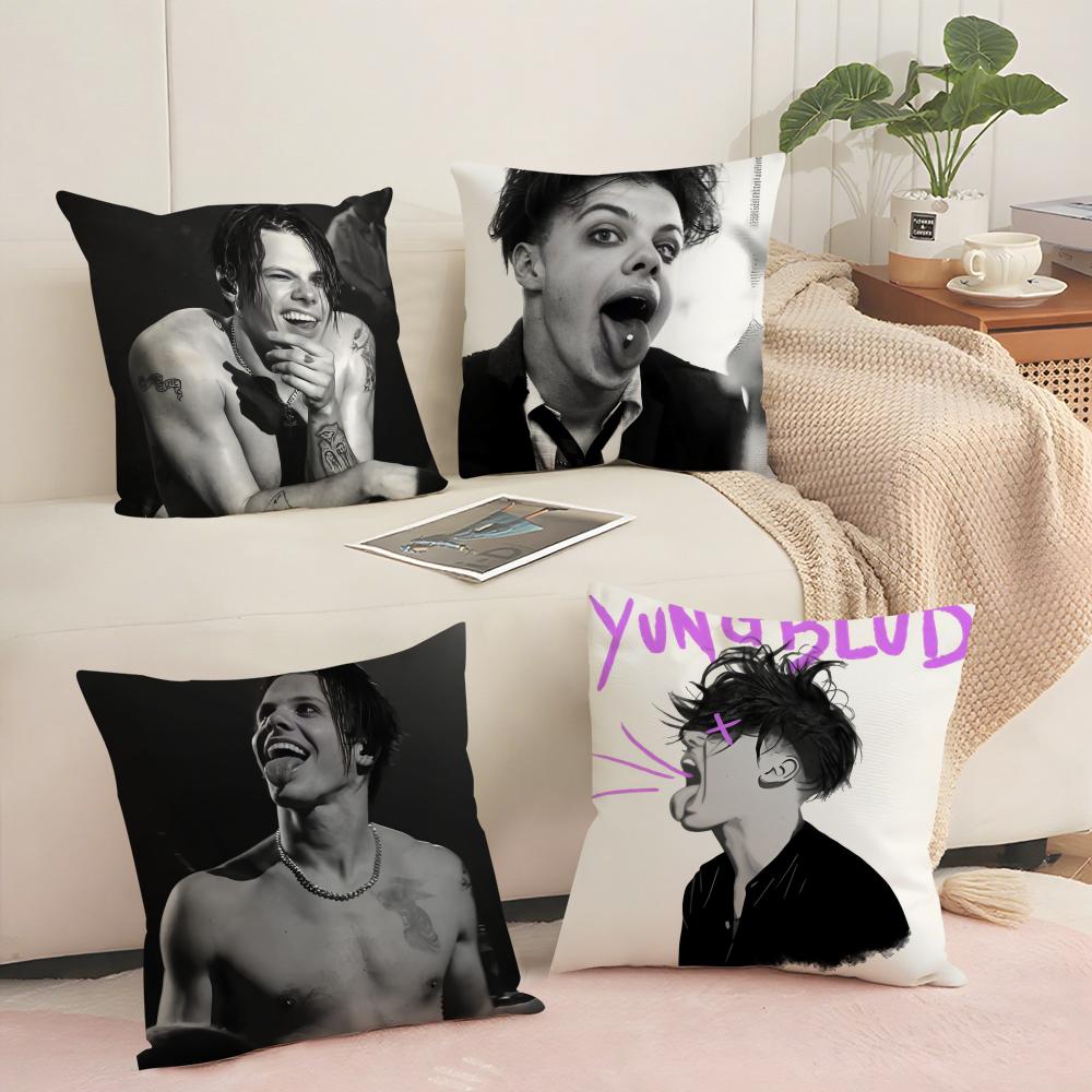 Star Y-Yungblud Cushion Cover Soft Short Plush Pillow Cover Smooth Cozy Texture Aesthetic Cushion Case Home Decor