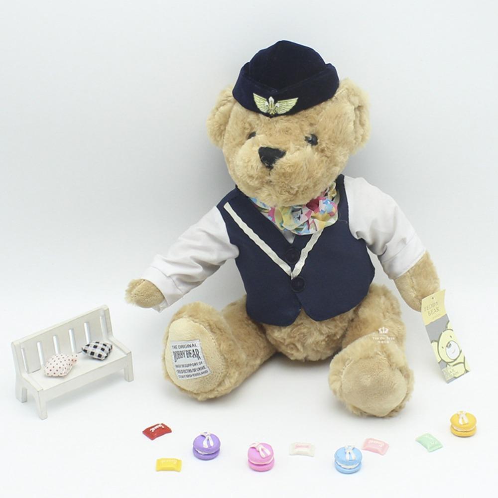 Captain Bear Stewardess Police Dress Teddy Bear Plush Toy Doll Catch Doll Children's Gift