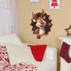 Christmas Stickers 3D Hole Bison Bedroom Sticker Living Room Background Beautification Wall Sticker