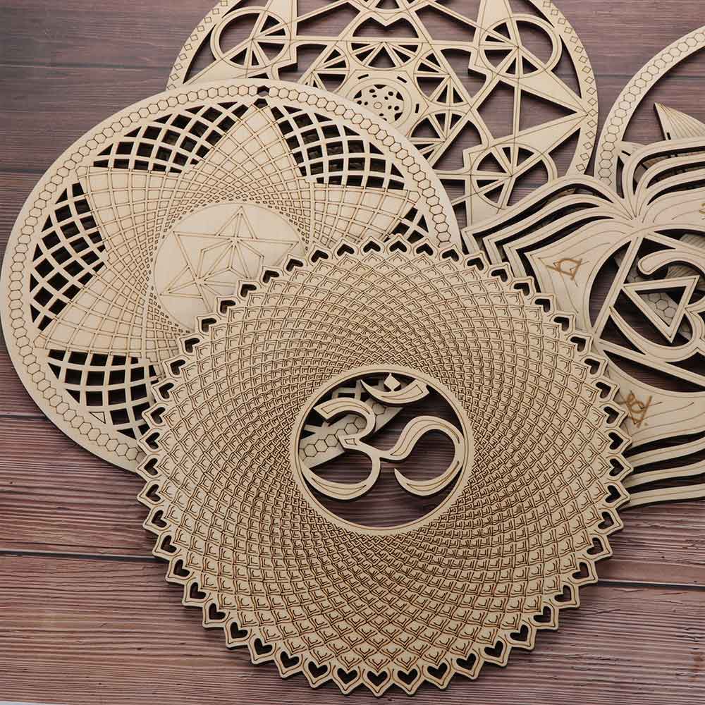30cm Wooden Wall Sign Flower Of Life Shape Laser Cut Wood Wall Art Home Decor Craft Sacred Meditation Energy Geometry Ornament