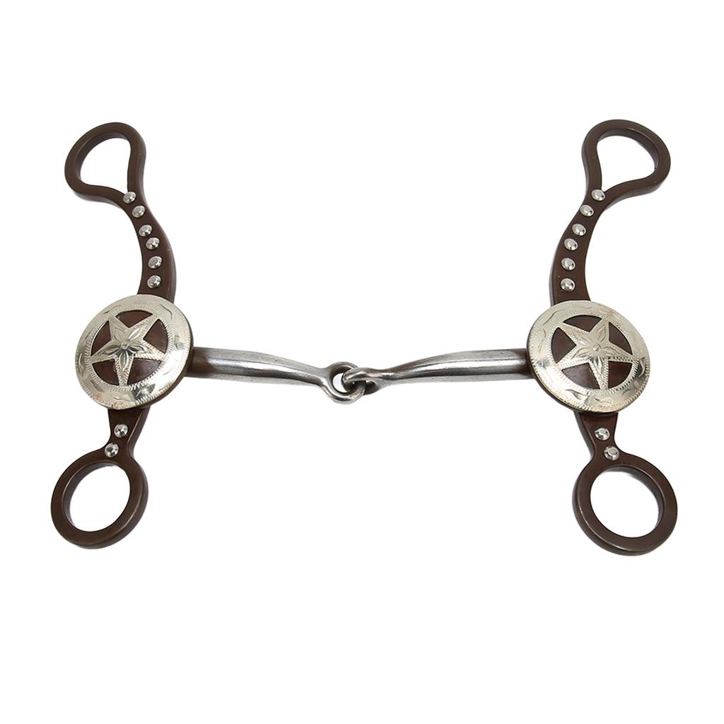 Horse Mouth Bit Hand Carved Antique Bronze Rustproof Stainless Steel Horse Snaffle Bit for Horse