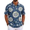Men's Polo Shirt Short Sleeve Loose Fit Casual Top with Hawaiian Style Print for Everyday Wear Comfortable Fabric