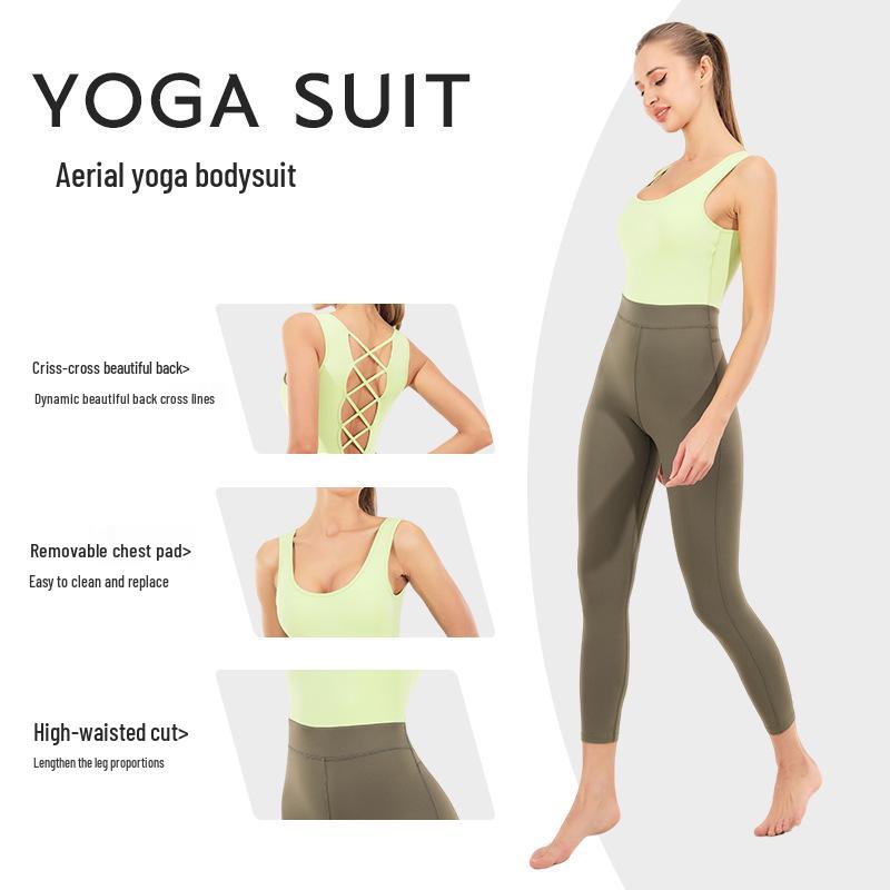 Women's Cross-Border Aerial Yoga One-Piece Suit - Tight-Fit Dance & Outdoor Sports Fitness Wear