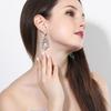 WWJ Schöne bunte Zirkonia große Vintage-Ohrringe lange böhmische Schmuck Ohrringe