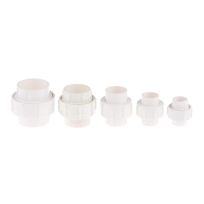 1Pc 1/2" 3/4" 1" &1 1/4"&1 1/2"Double Female Thread PVC Garden Watering Irrigation Fitting Connector Fish Tank Detachable Joint
