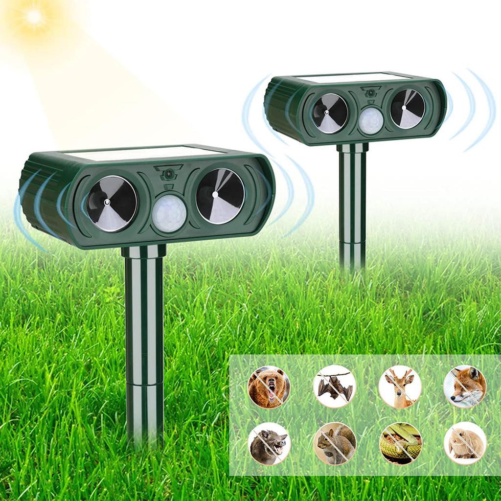 Solar-Powered LED Ultrasonic Animal Repeller with Infrared Induction