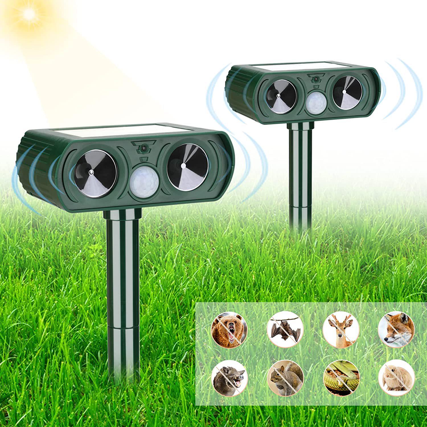 Solar-Powered LED Ultrasonic Animal Repeller with Infrared Induction Solar Expeller