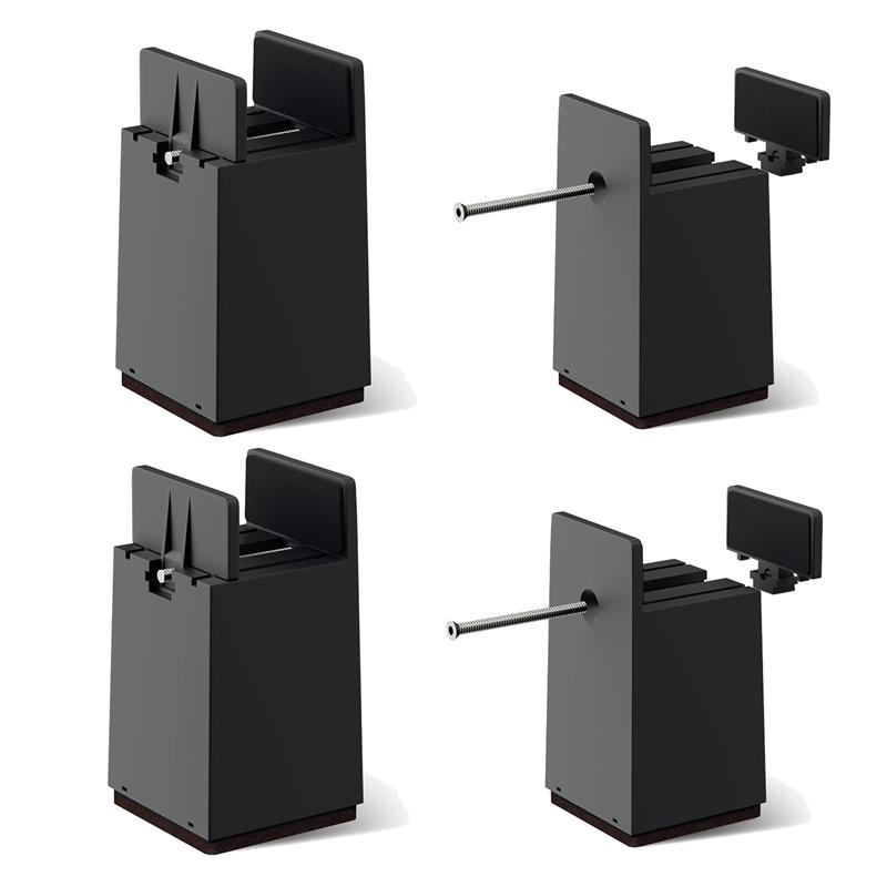 

Good-Bed Risers, 4 Inch Adjustable Desk Riser Blocks With Screw Clamp 4 Pack Heavy Duty Chair Raisers Fits 0-2 Inch Widths Durab чорний