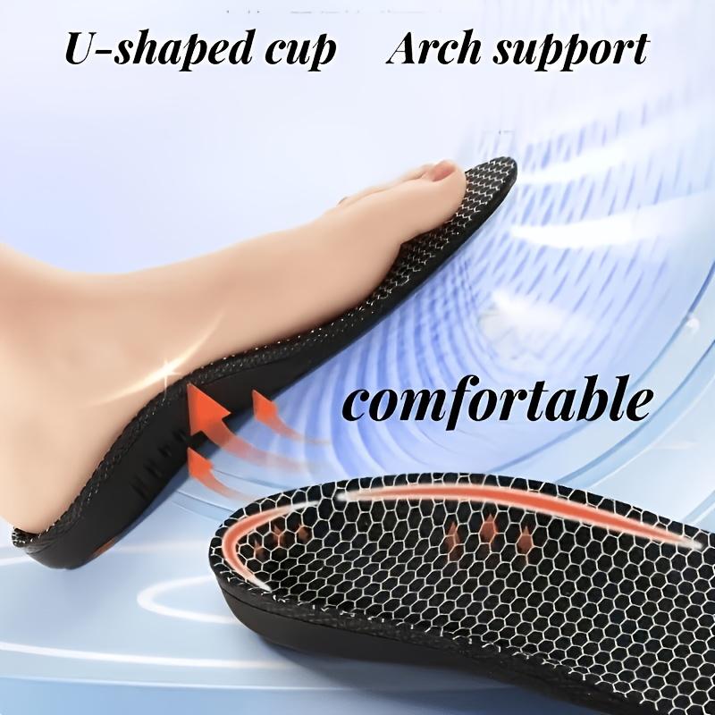 2Pairs of High-elasticity Shock-absorbing Sports Shoe Insoles with Built-in Arch Foot Pads, Suitable for Sports Shoes Comfortable Insoles