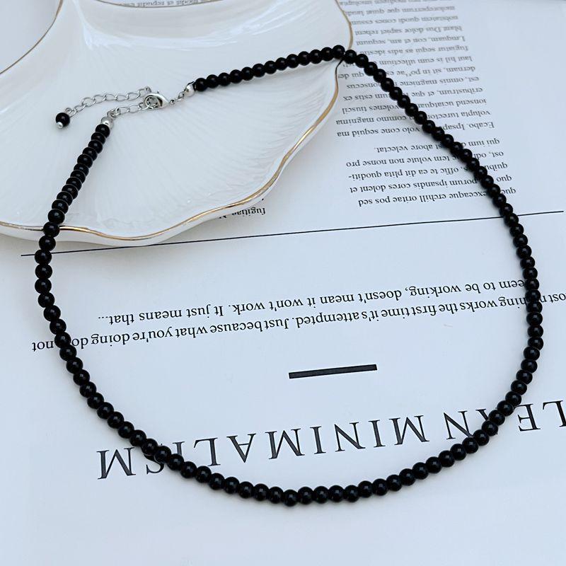 New chinoiserie retro black agate necklace casualaccessible luxury handmade beaded whiteelegant exquisite beaded necklace