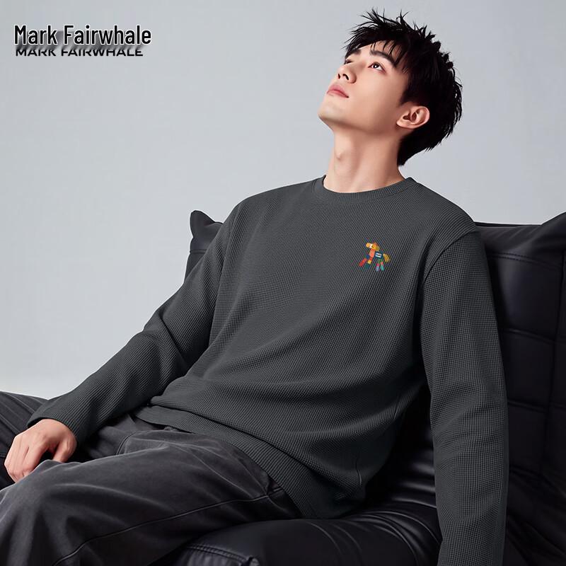 Mark Fairwhale Men's Waffle Knit Long-Sleeve Crewneck T-Shirt