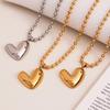 Oumayka 18K Gold-Plated Stainless Steel Heart & Round Bead Necklace