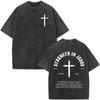 Christian Jesus Bible Verse Washed T-shirts Men's Women Fashion Vintage Oversized T Shirts Harajuku Cotton Short Sleeve T-shirt