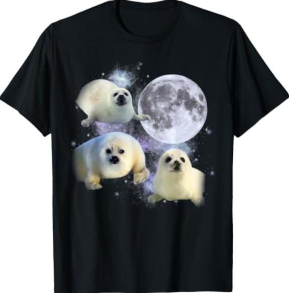 Three Baby Seal Vintage Graphic 90s Funny T-Shirt