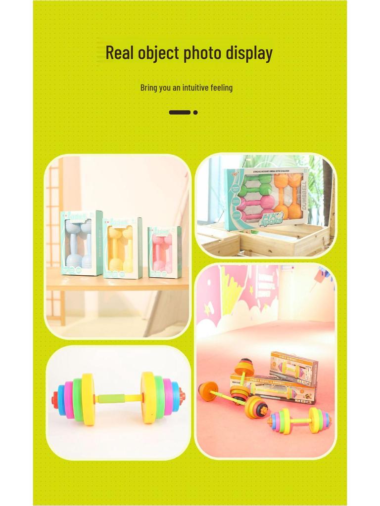 Adjustable Dumbbell & Barbell Toys for Kids - Water/Sand Fillable Weights for Arm Training At Kindergarten/Primary School