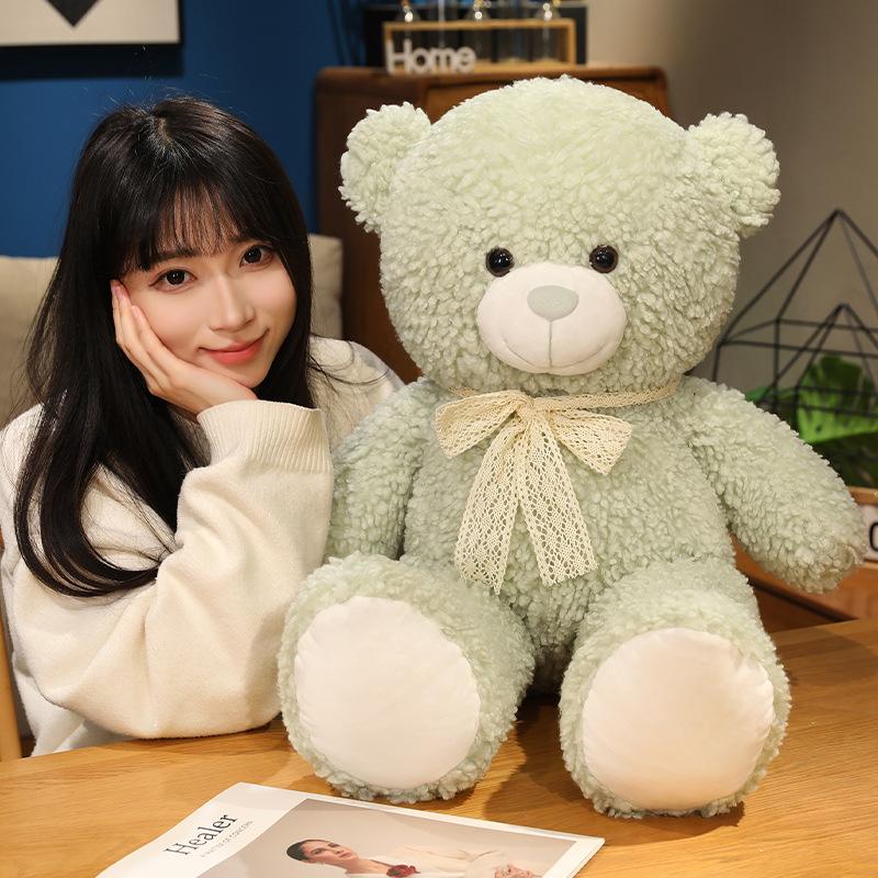 Cartoon Soft Ribbon Bear Hug Bear Doll Plush Bear Doll Girl Soothing Rag Doll