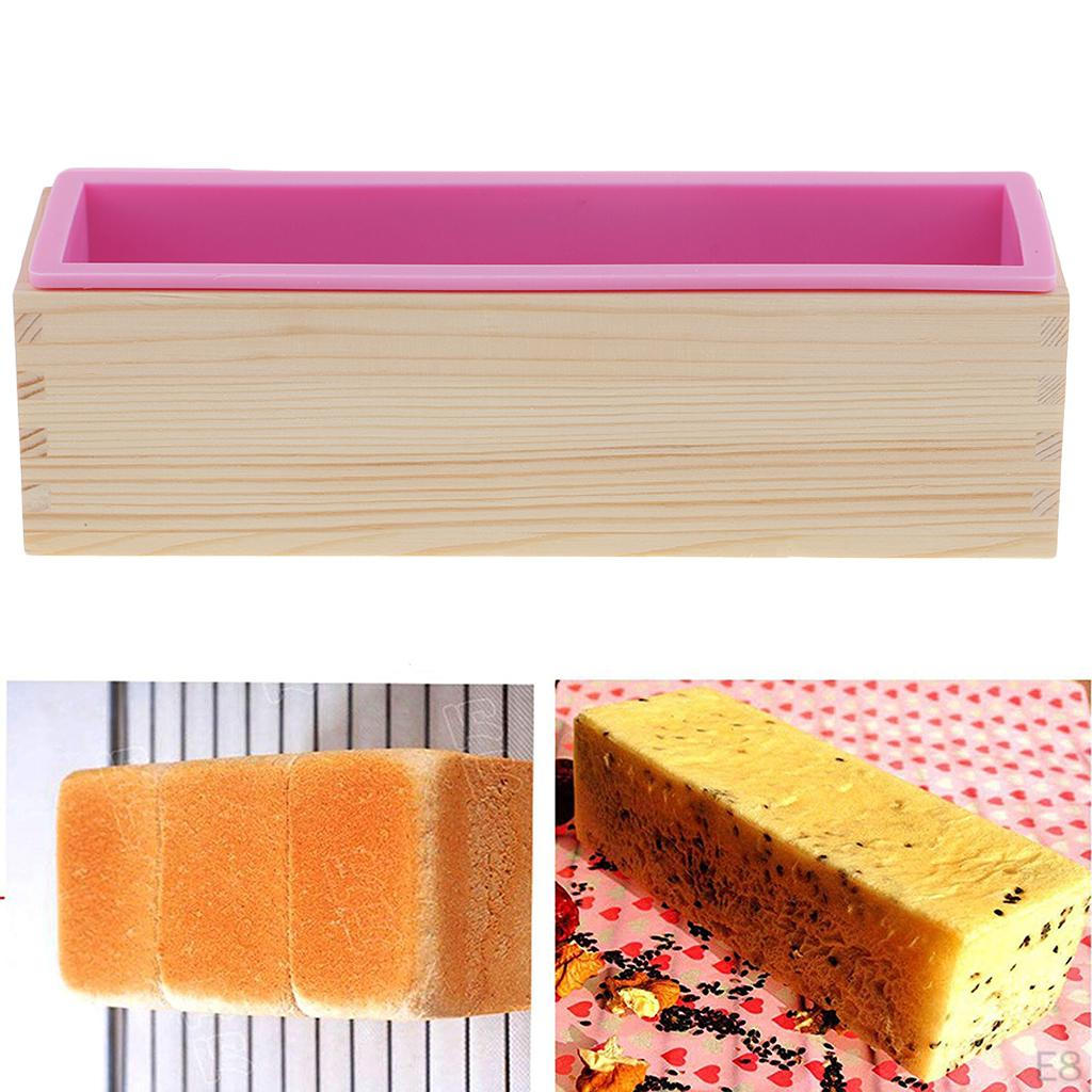 Rectangle Silicone Loaf Soap with Wooden Box, Making , Handmade DIY Chocolate Cake Toast