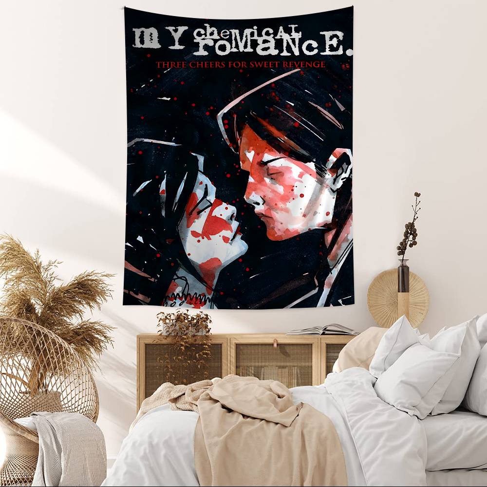 Band My C-Chemical R-Romance Colorful Tapestry Wall Hanging Bohemian Wall Tapestries Mandala Wall Hanging Sheets 100X70CM