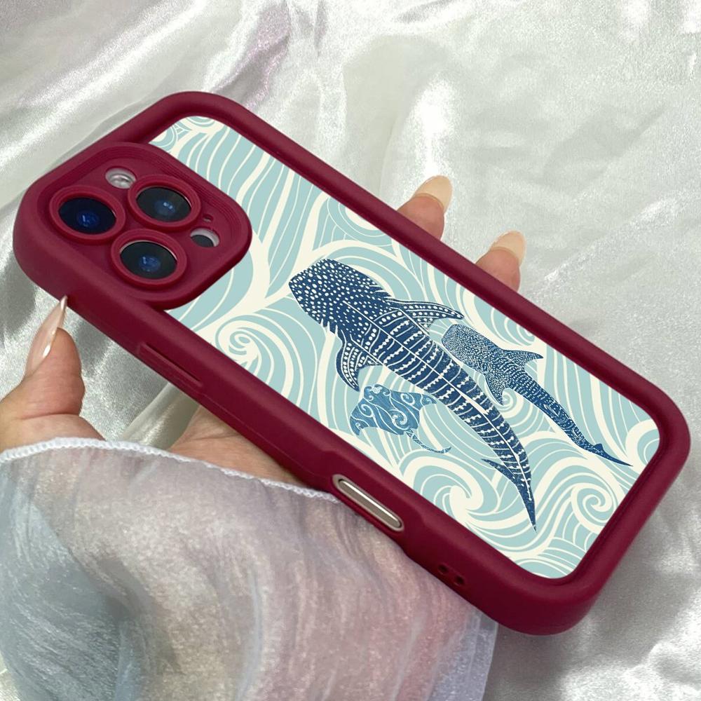 JT520 Sommer Walhai für iPhone 17 16 15 Pro Max Samsung S26 S25 Ultra A17 A07 A56 A16 A15 A06 Xiaomi 15T Redmi 15c 14C Note 11 12 13 14 Weiche Hülle