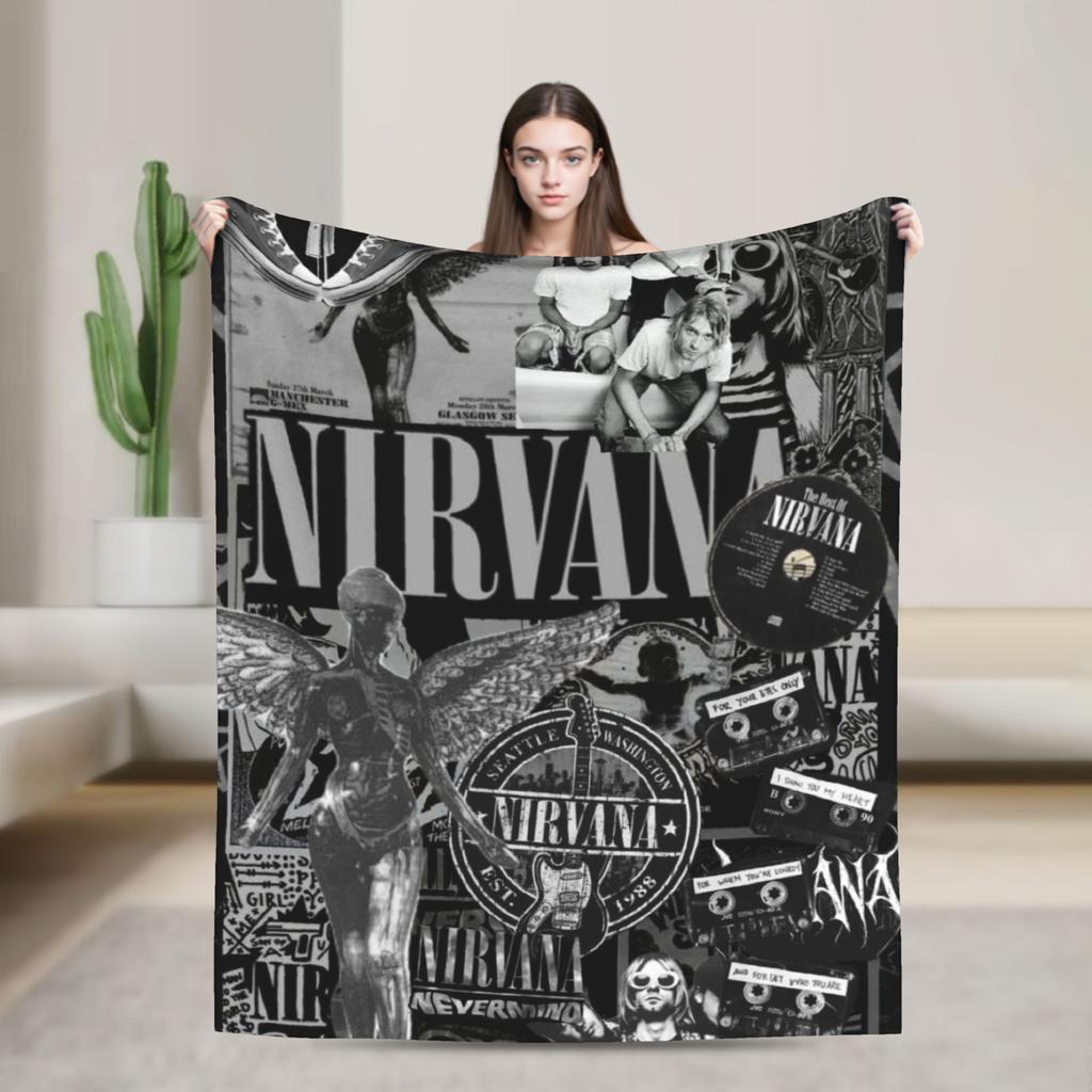 Nirvana Čelenka na obličej  Deka Kvalitní Měkká Teplá Hodit deku Jaro Cestování letadlem Domácí dekorace Vzor Přehoz na postel
