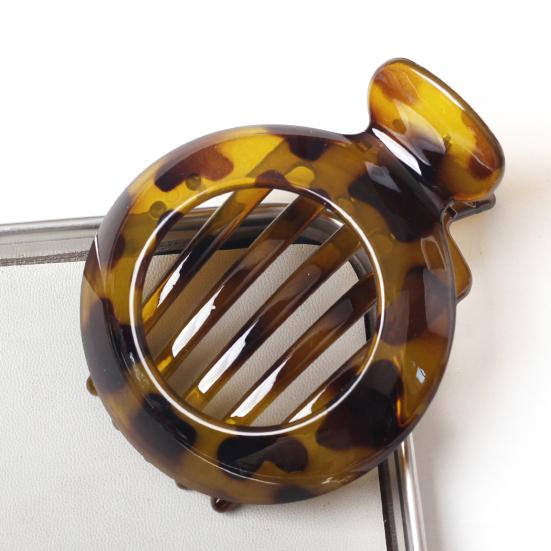 Women Hair Clip Round Anti-slip Teeth Hair Claw Hollow Design Back Head Hair Clamp Hair Styling Tool Hair Accessories