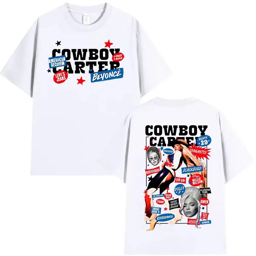 Beyonce Cowboy Carter Album 2025 Graphic T-Shirt Men Women Hip Hop Aesthetic Clothing T Shirt Summer Retro Oversized Cotton Tees