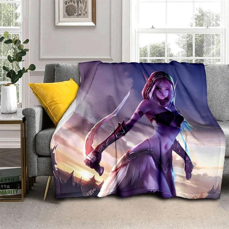 3D World Warcraft Super Burning Beauty Printed Blanket Creativity Super Soft Flannel Is Suitable For Sofa Or Bed Yoga Blanket